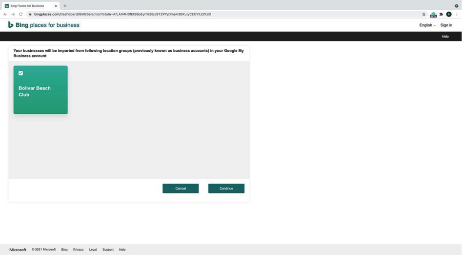 Bing - Step 4 - : Screenshot of completed business profile on Bing Places