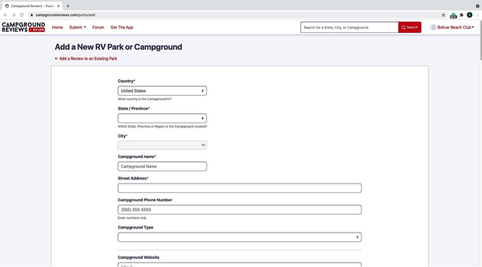 Campground Reviews - step 3